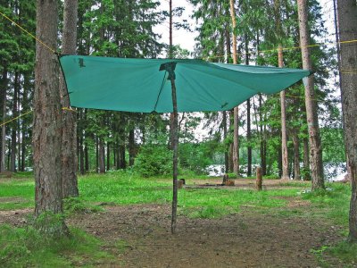 Тент туристический 3 х 3 м из ткани, с тубусом под опору (тент-грибок) RockLand